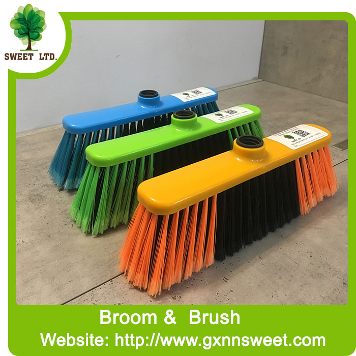 Wholesale Red Sweep Plastic Broom with PVC Coated Red Wooden Broom Stick