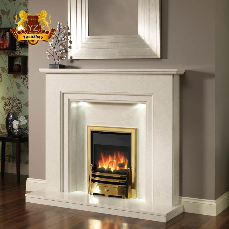 China Factory Handmade Carved Natural Stone Marble Fireplace Mantel for Home Decoration