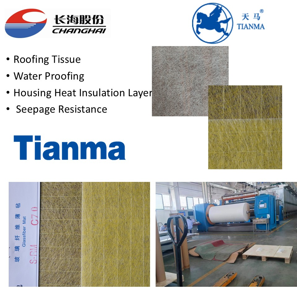 Glass Fiber Roofing Tissue/Glass Veil for Bitumen, Interior Building Work S-RM50