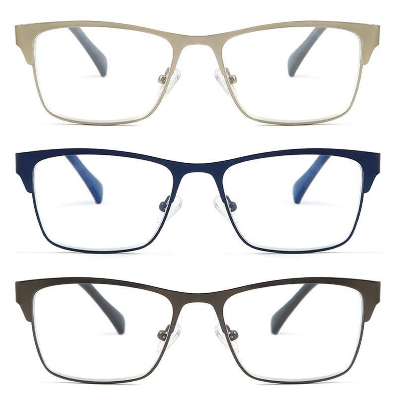 Stylish Custom Metal Square Bifocal Reading Glasses for Men and Women