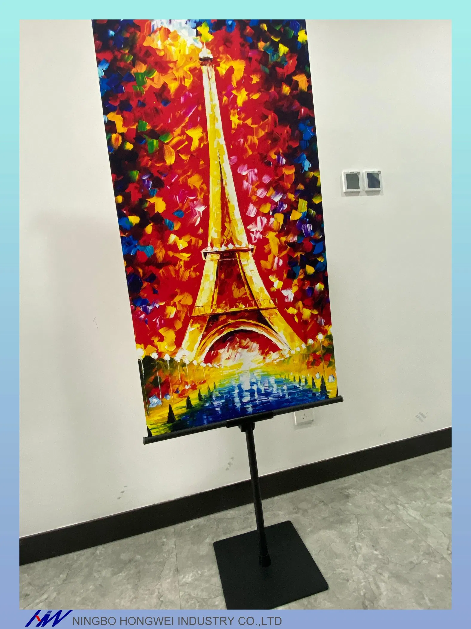 Poster Banner Floor Standing Iron Frame Easel Foldable Poster Stand For Promotion