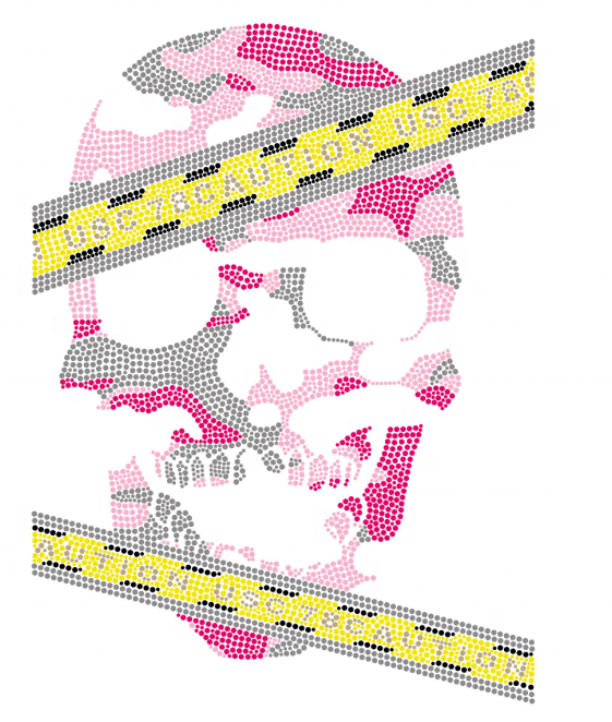 Стразы цветок и череп для футболок толстовок