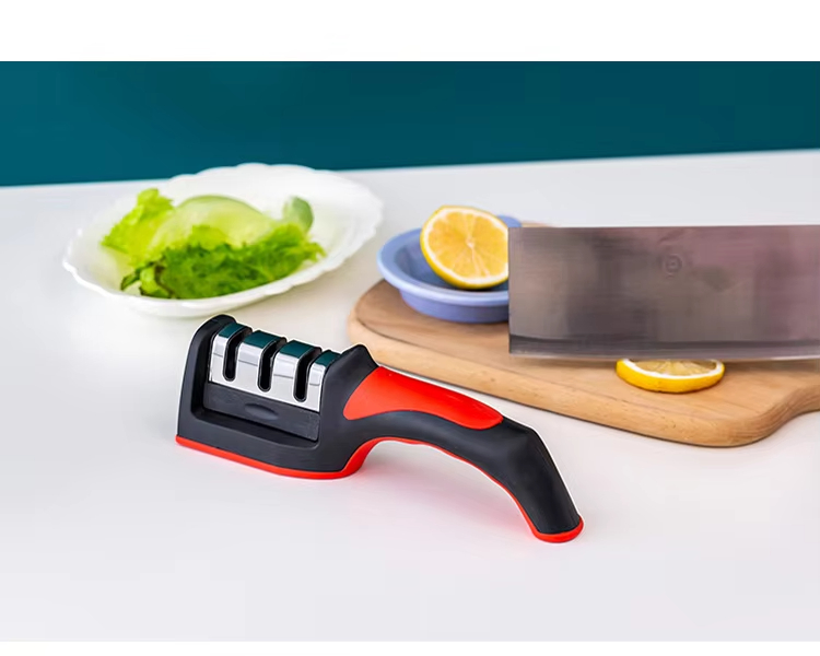 Supply Wholesale Home Portable Kitchen Knives Sharpening Knife Sharpener Knife Grinder in Black Handle Sharpening Kitchen Knife Tool to Sharpen Knives
