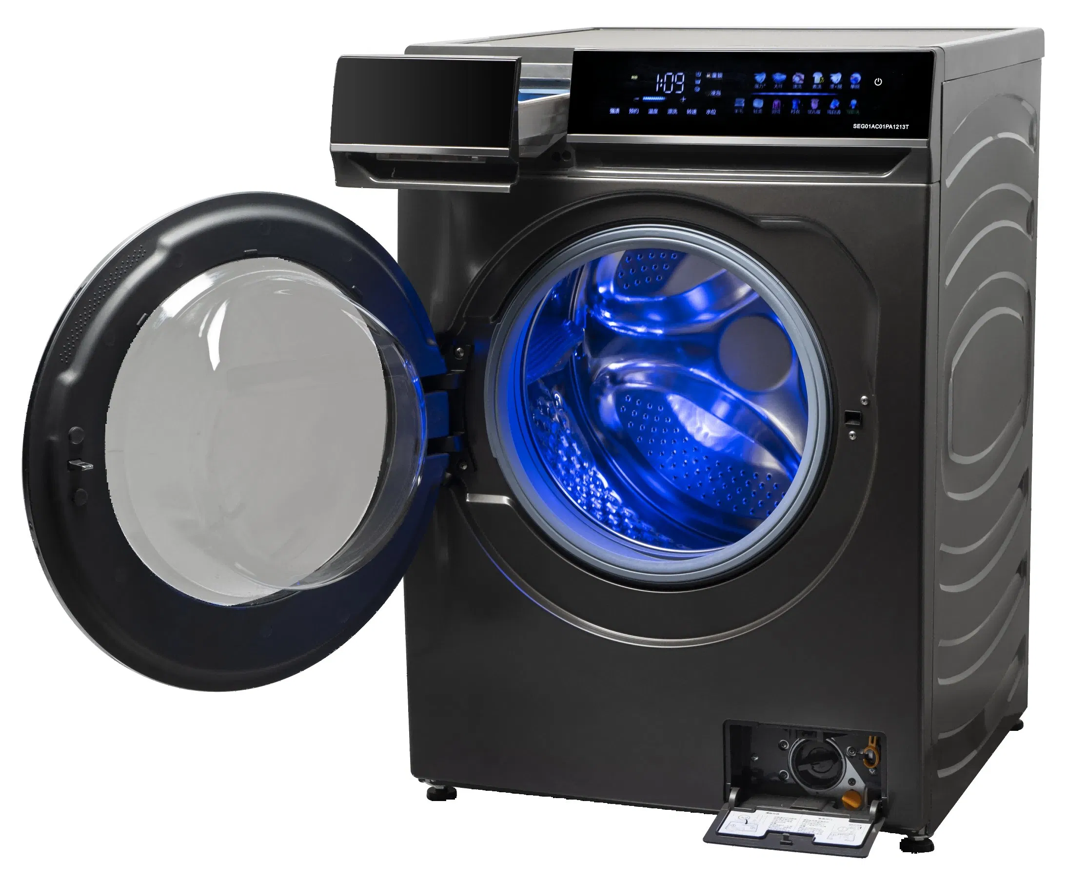 Stainless Steel 12kg Energy-Efficient Stacked Washer/Dryer with Electronic Control Pump Drainage Auto Dose Features