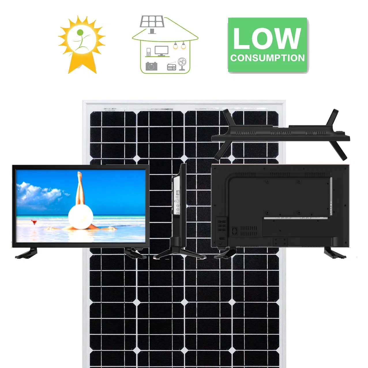 Солнечный LED телевизор 19-43 дюйма с аккумулятором