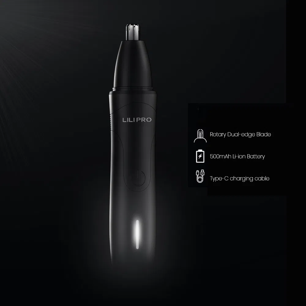 Wireless Rechargeable Nose Hair Trimmer with 4D Blade