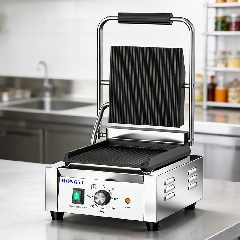 Single Head Panini Grill Commercial Sandwich Press Machine