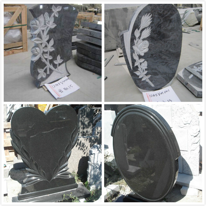 Western Style Granite Monuments, Cross Tombstone, Heart Tombstone