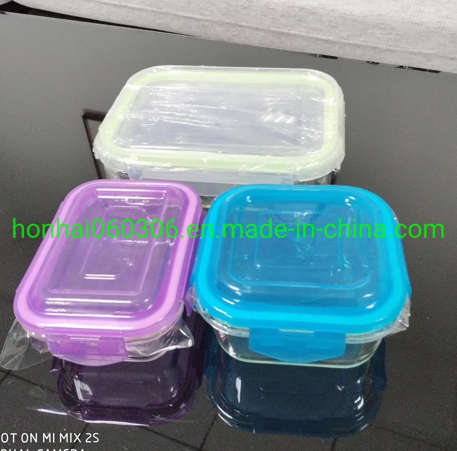 Smart Seal Leakproof Glass Rectangle Food Storage Container with Wood Lids