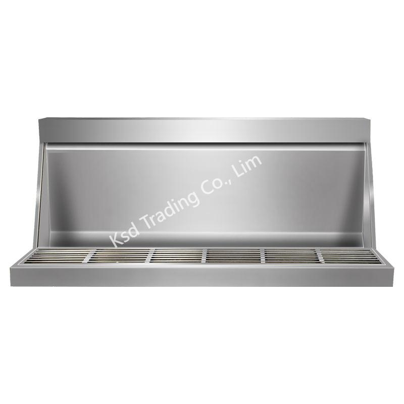 European Custom Size Floor Mounted Slab Stainless Steel Peeing Urinal Trough for School College Shopping Mall
