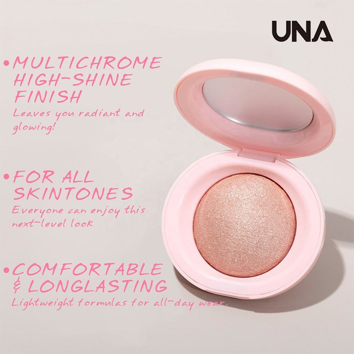 Customized Vegan High Pigment Multichrome Pressed Powder Highlighter Palette Custom Logo All Day Face Makeup Pastel Highlighter