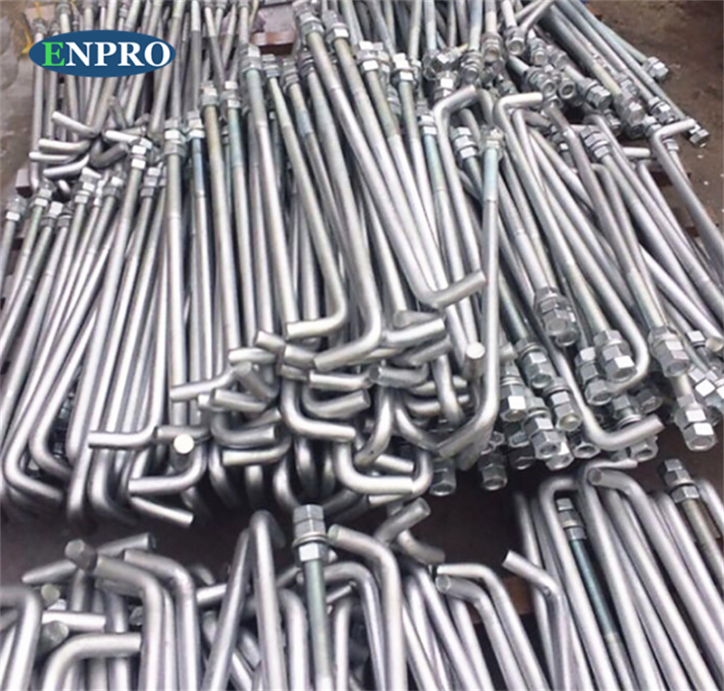 Анкерный болт J-образный из углеродистой стали M8-M36