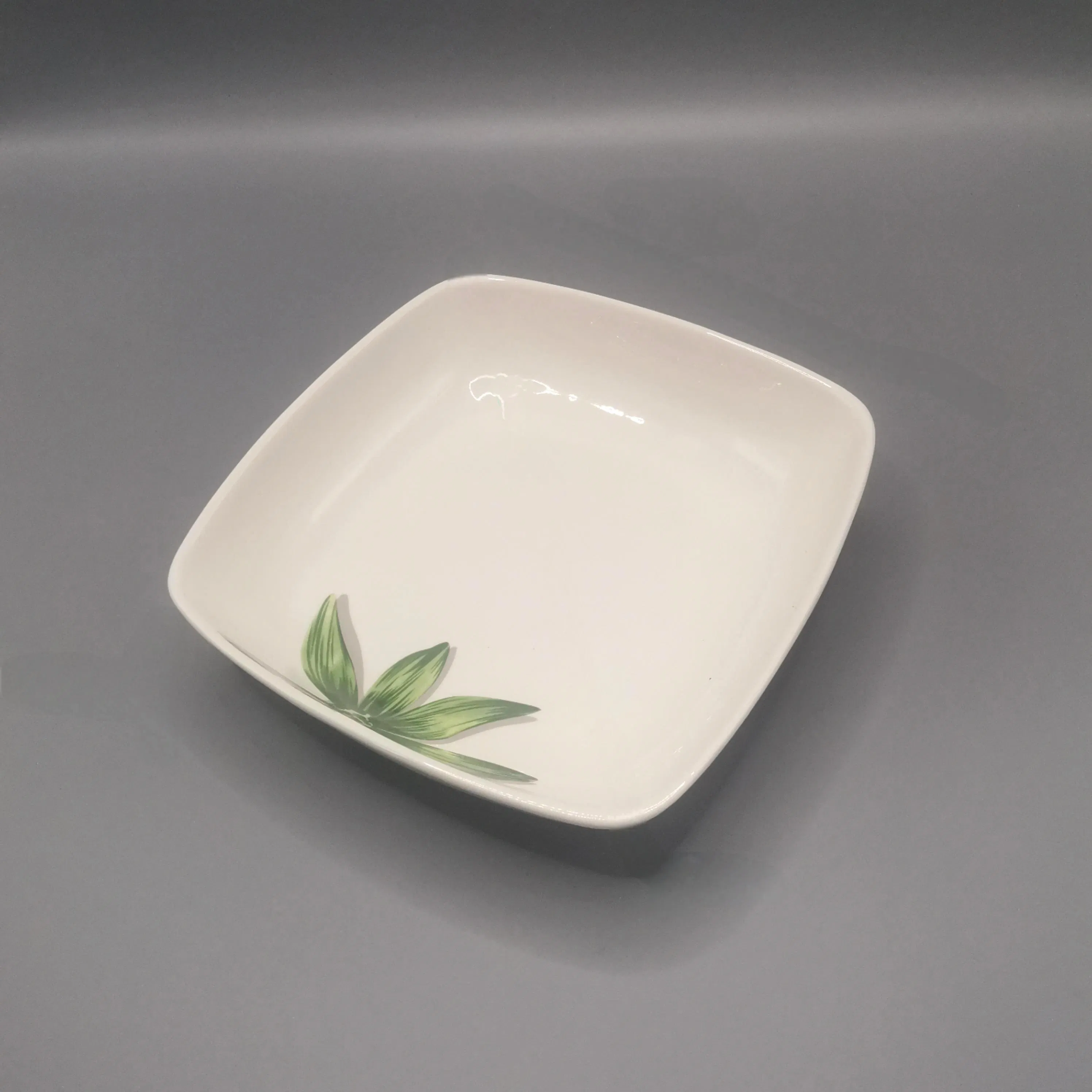 8"Square Soup Bowl Plate with Decal Porcelainware Ceramics Tableware