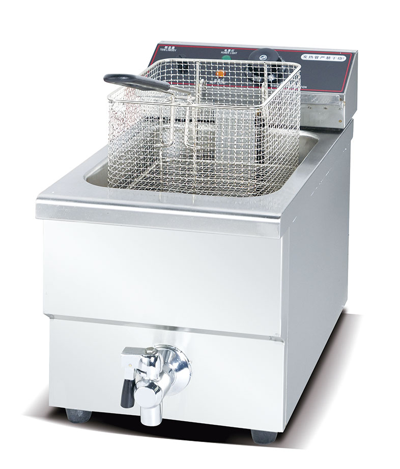 Counter Top Electric 2-Tank Fryer with 2 Basket with Water Faucet