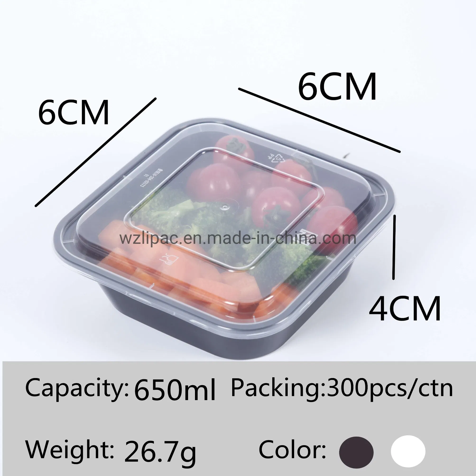 650ml 750ml 1000ml Microwave Safe Food Serving Containers Black Plastic Bento Box Disposable Fast Food Takeaway Boxes
