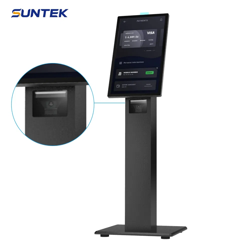 Suntek Wholesale 15.6'' 21.5'' Touch-Screen Ordering Machine Electronic Floor-Stand Self Service Kiosk Supplier