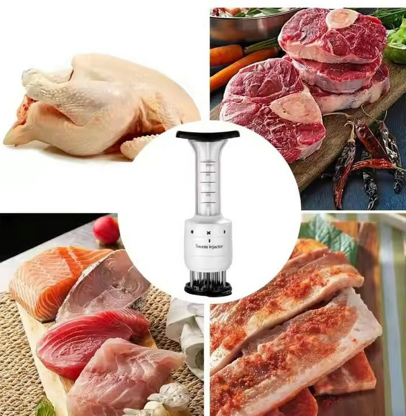 Meat Tenderizer Tool with Ultra Sharp Stainless Steel Needle Sauce Syringe Mi29866