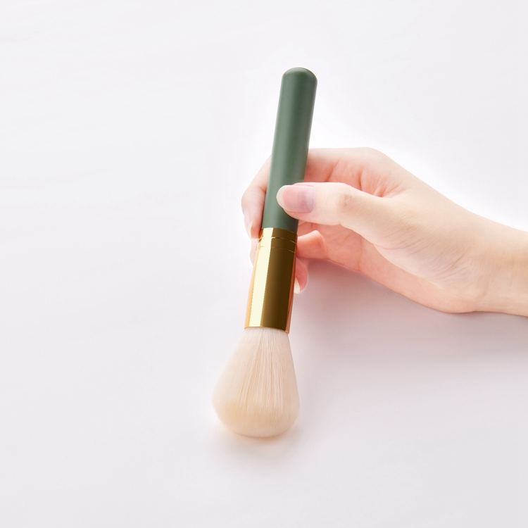 Private Label Low MOQ 12PCS Vegan Synthetic Hair Fresh Green Makeup Brush Set