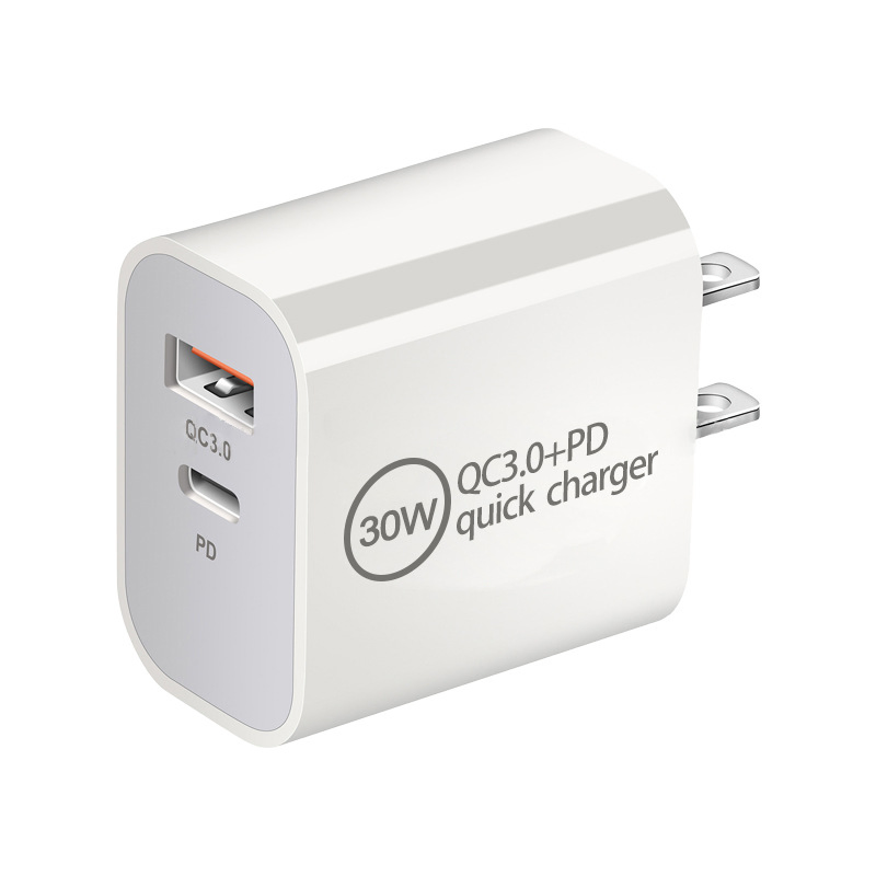 Factory Direct Mobile Phone USB Wall Charger 30W QC3.0+Type-C EU/Us/UK/Au Plug Fast Charging Universal Adapter for Tablet/Phones