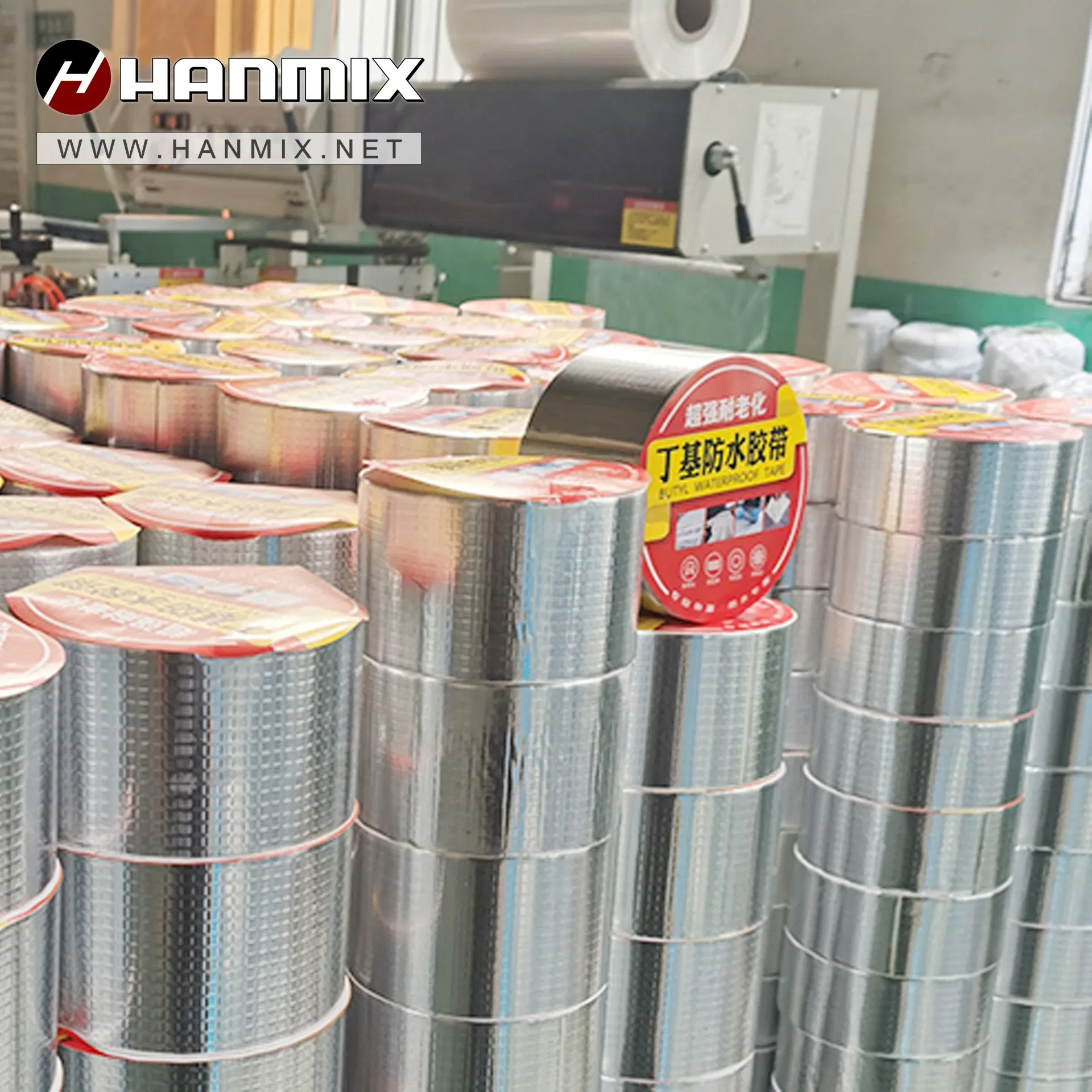 Hanmix Butyl 1.2-1.5mm 2.0mm 2.5mm 3.0mm 3.5mm 4.0mm 4.5mm 5.0mm Waterproof Tape with Aluminum Foil Butyl Tape