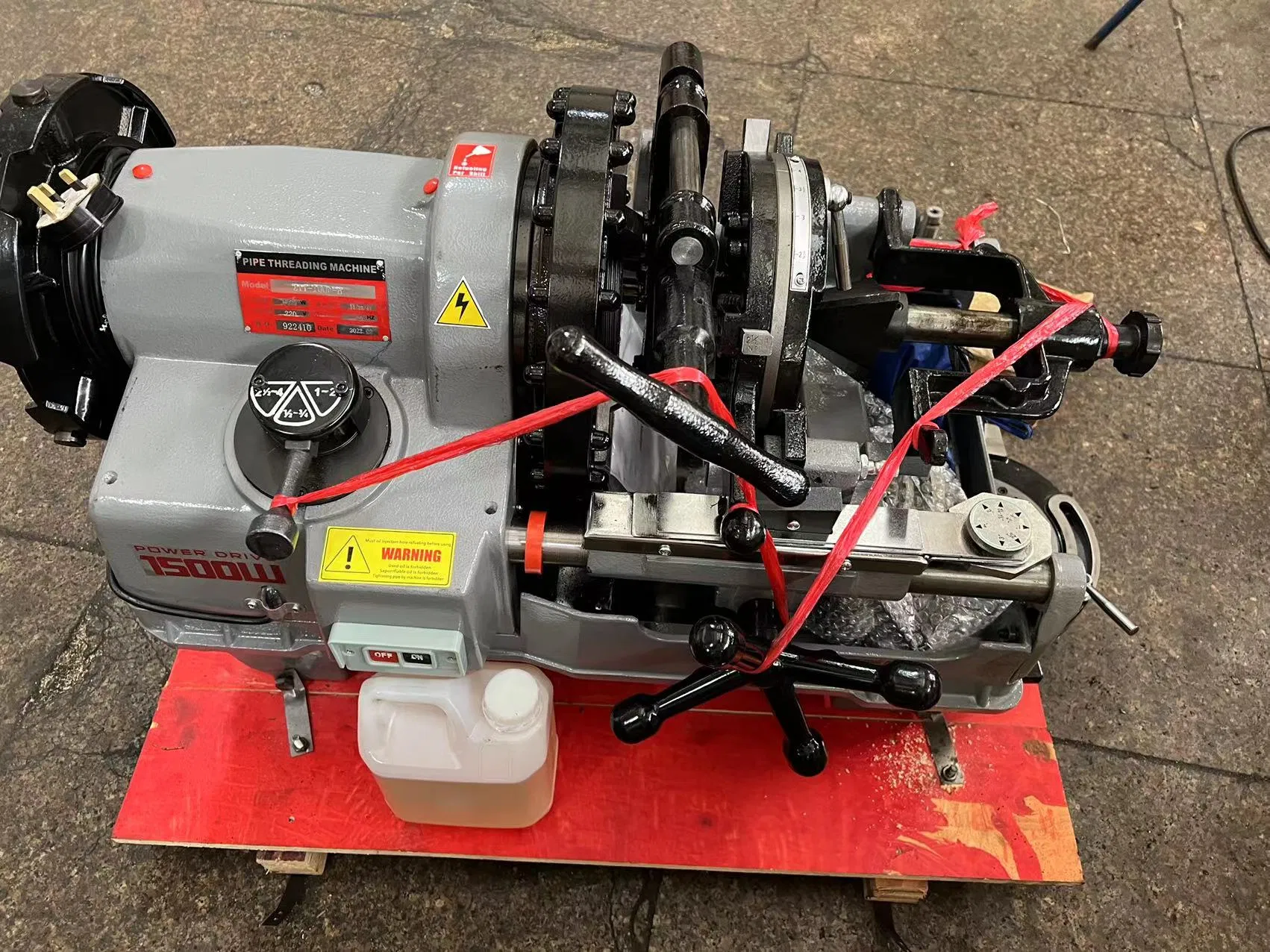 Galvanized Iron Pipe Threading Machine 1500W 4 Inch