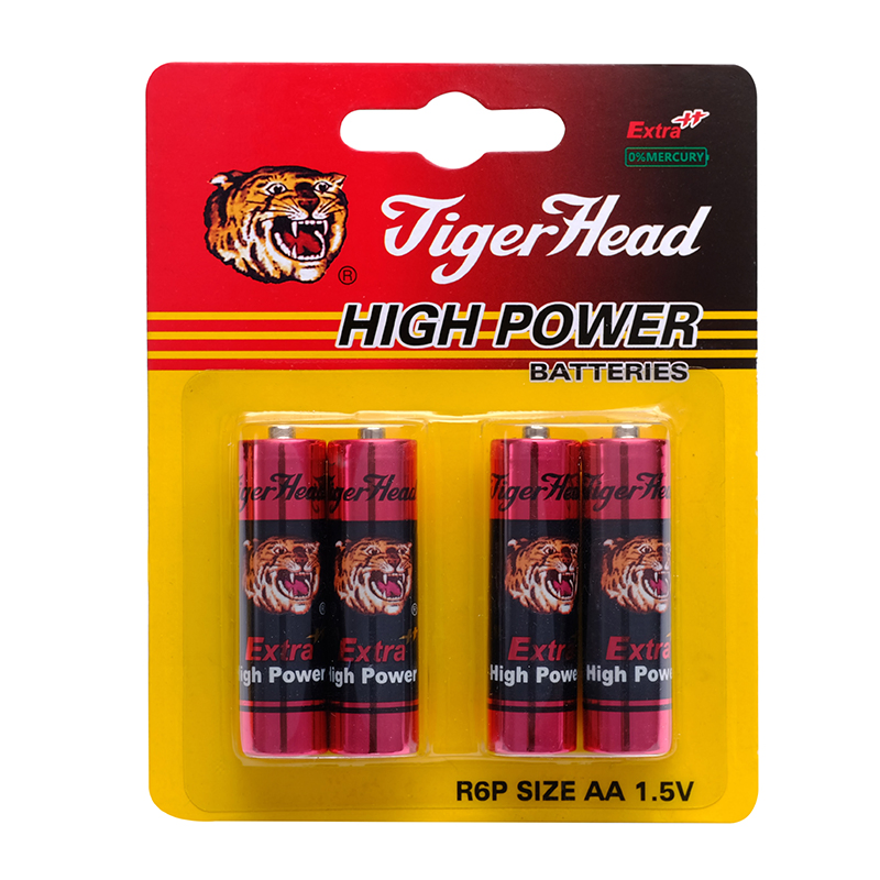Tiger Head Brand R6p1 5V Heavy Duty Dry Cell AA Torch AAA Battery for Flashlight