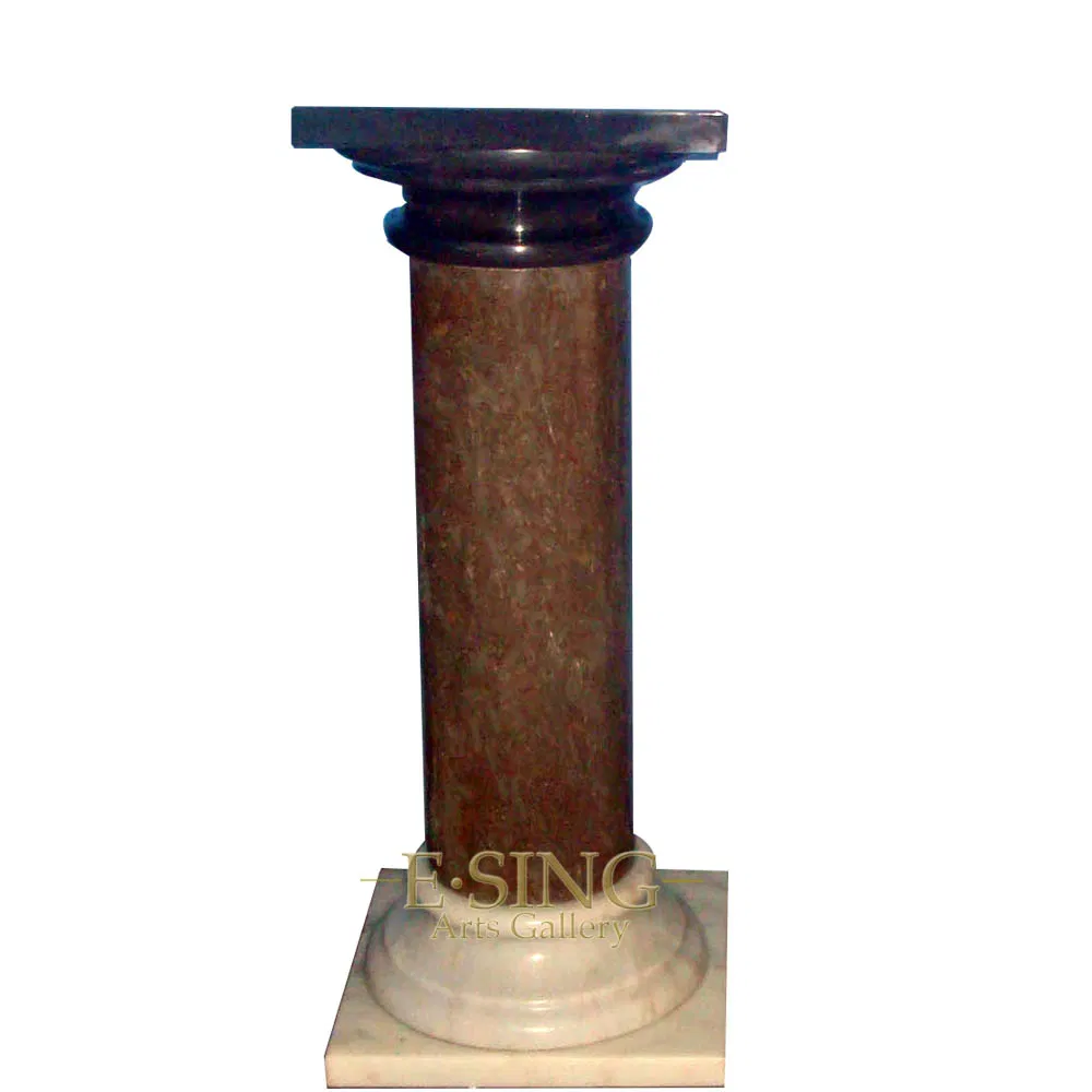 Column Pillar Round Base Pure White Marble Stands Pedestals