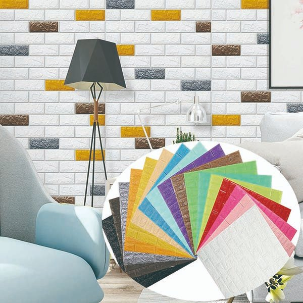 Modern Style Moisture Proof Cartoon Decorative 3D Self Adhesive Wall Papers Indoor Graphic Design