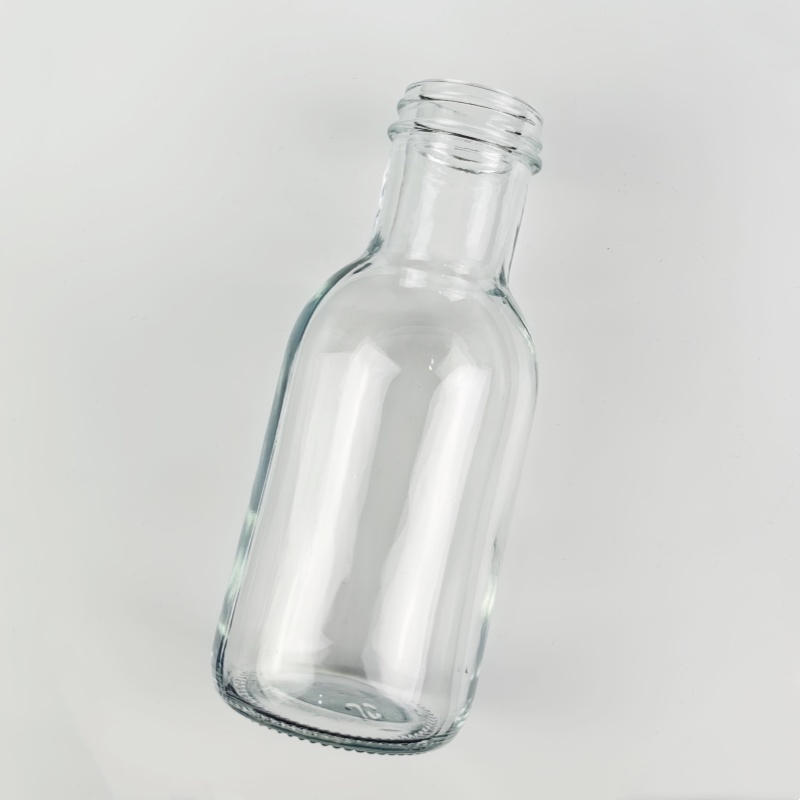 250ml Transparent Glass Bottle Beverage Packaging Milk Bottle with Aluminium Caps