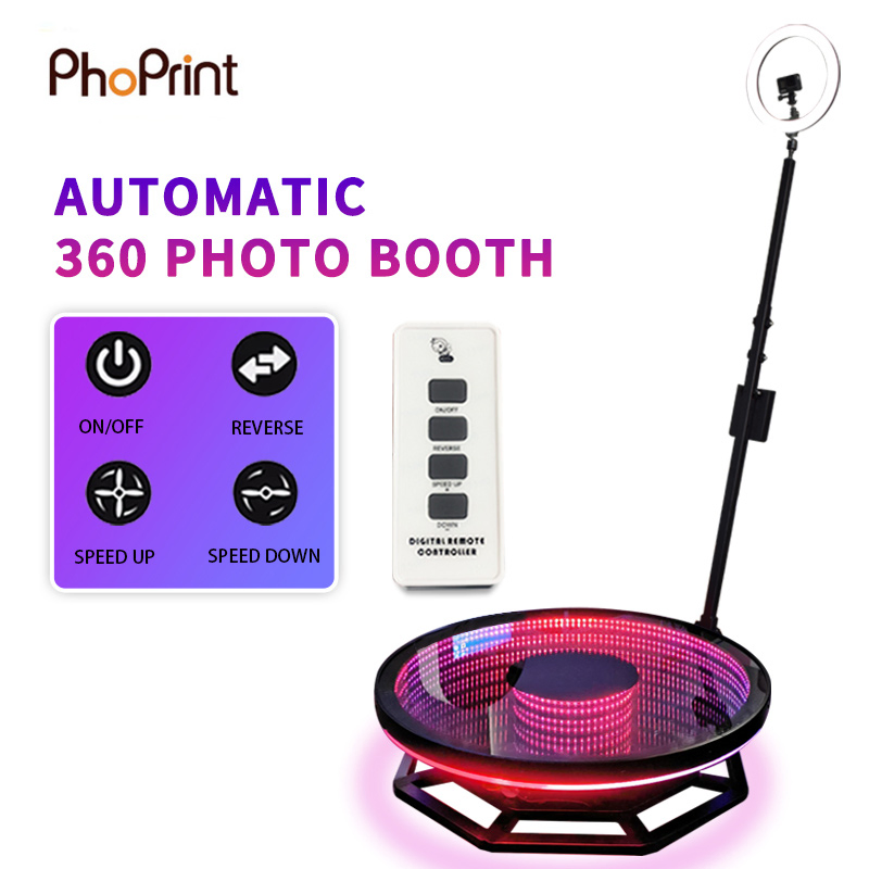 Supplier Manufacturer Slow Motion Photobooth 360 Photo Booth Automatic 360 Video Booth Video Booth with Abyss Neon Sign