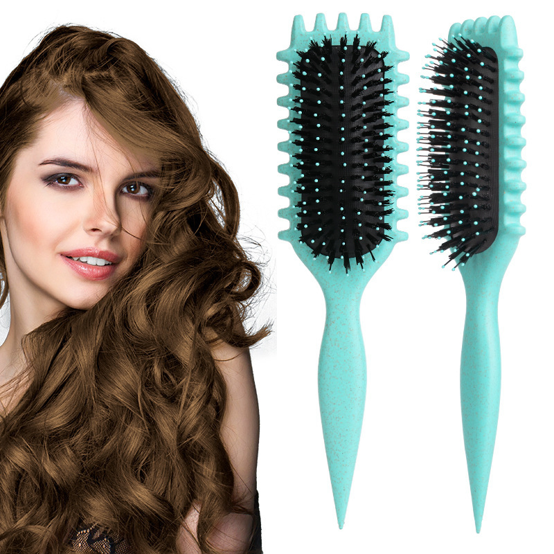 Curl Defining Brush, 2025 Boar Bristle Hair Brush Styling Brush, Curly Hair Brush, Curl Define Styling Brush, Shaping & Defining Curls for Women