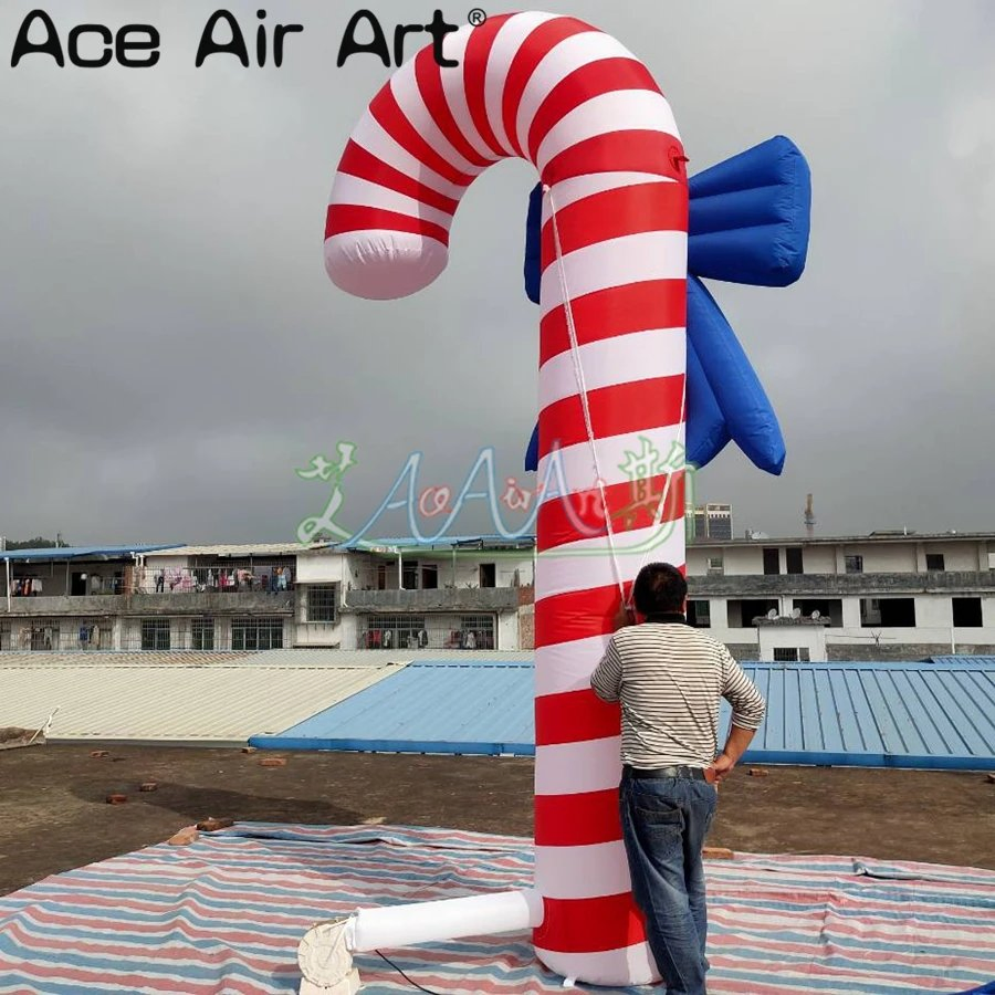 Christmas Decoration Party Inflatable Candy Cane, Standing Candy with Free Blower