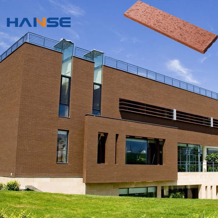 Russia Outdoor Wall Facing Decorative Red Brick Wall Cladding Tiles for Outside Patio