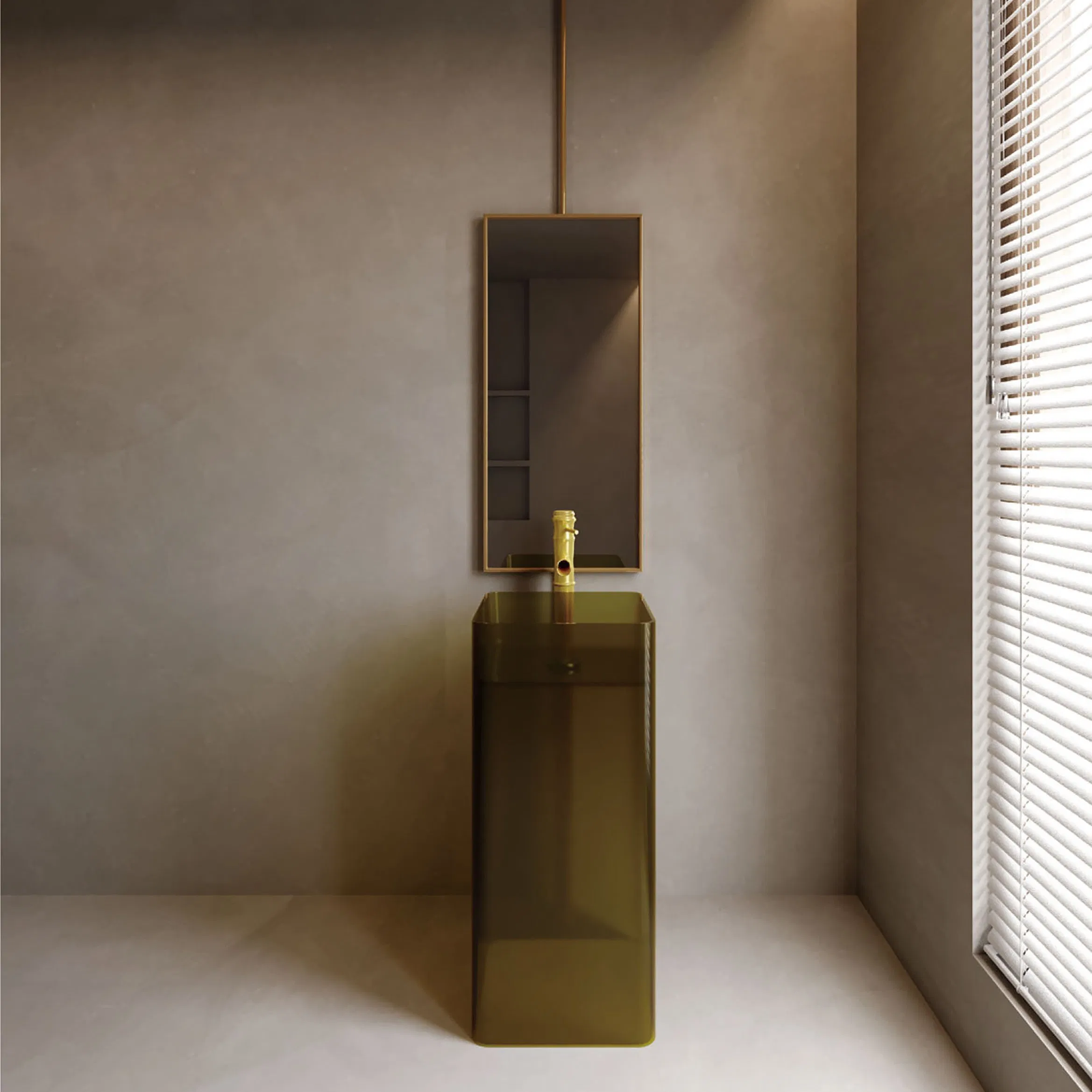 Стильная прозрачная акриловая раковина для отелей