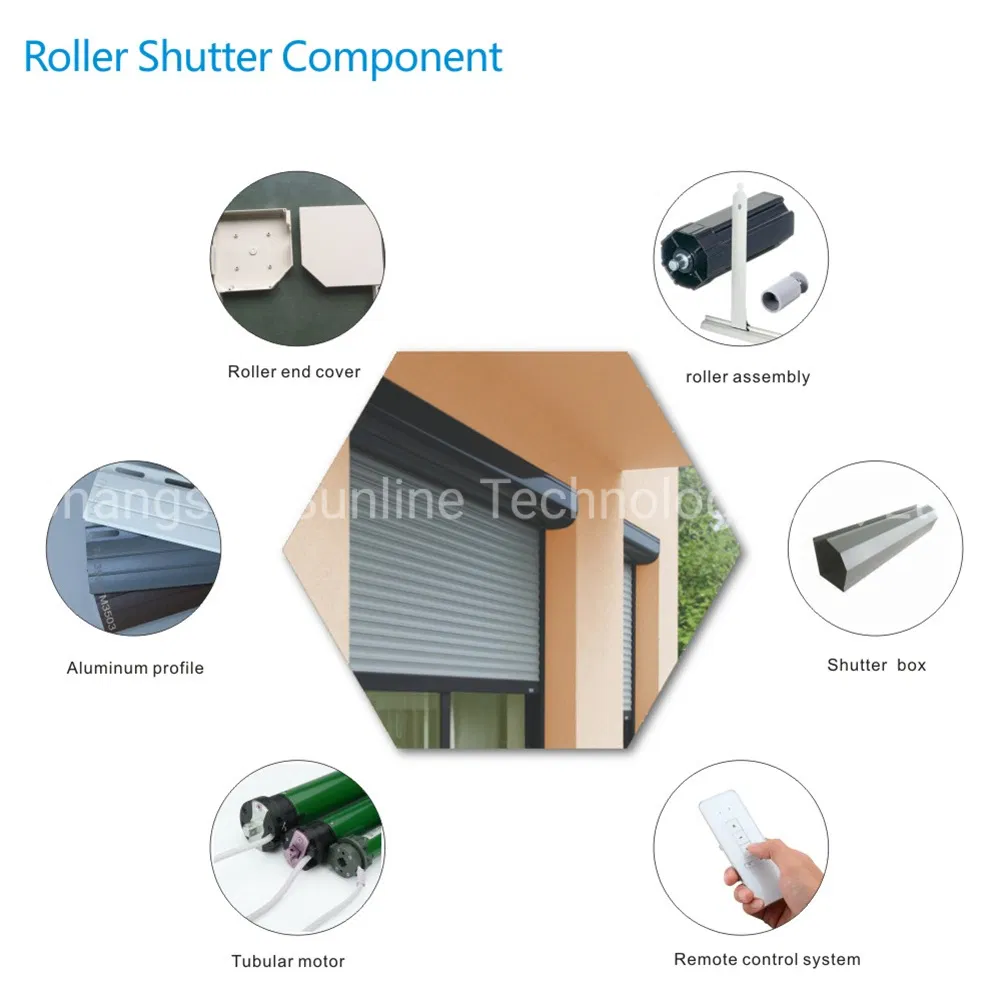 Storm European Roller Shutter Exterior Window/Hurricane Shutter with Tubular Motor