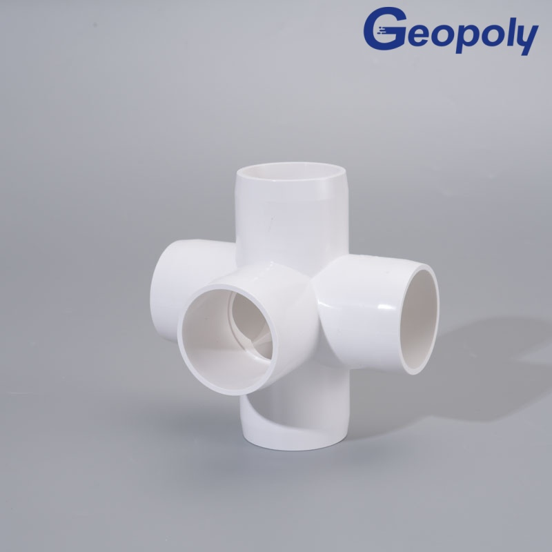 Multi-Size Compatible PVC Three-D Five-Way Connector for Mixed Diameter Pipe Installation
