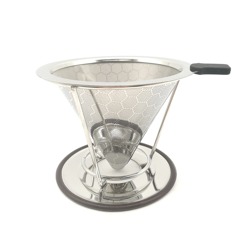 Hand Brewed Coffee Sharing Pot, Glass Coffee Utensil, Stainless Steel Filter Screen Filter Cup Funnel