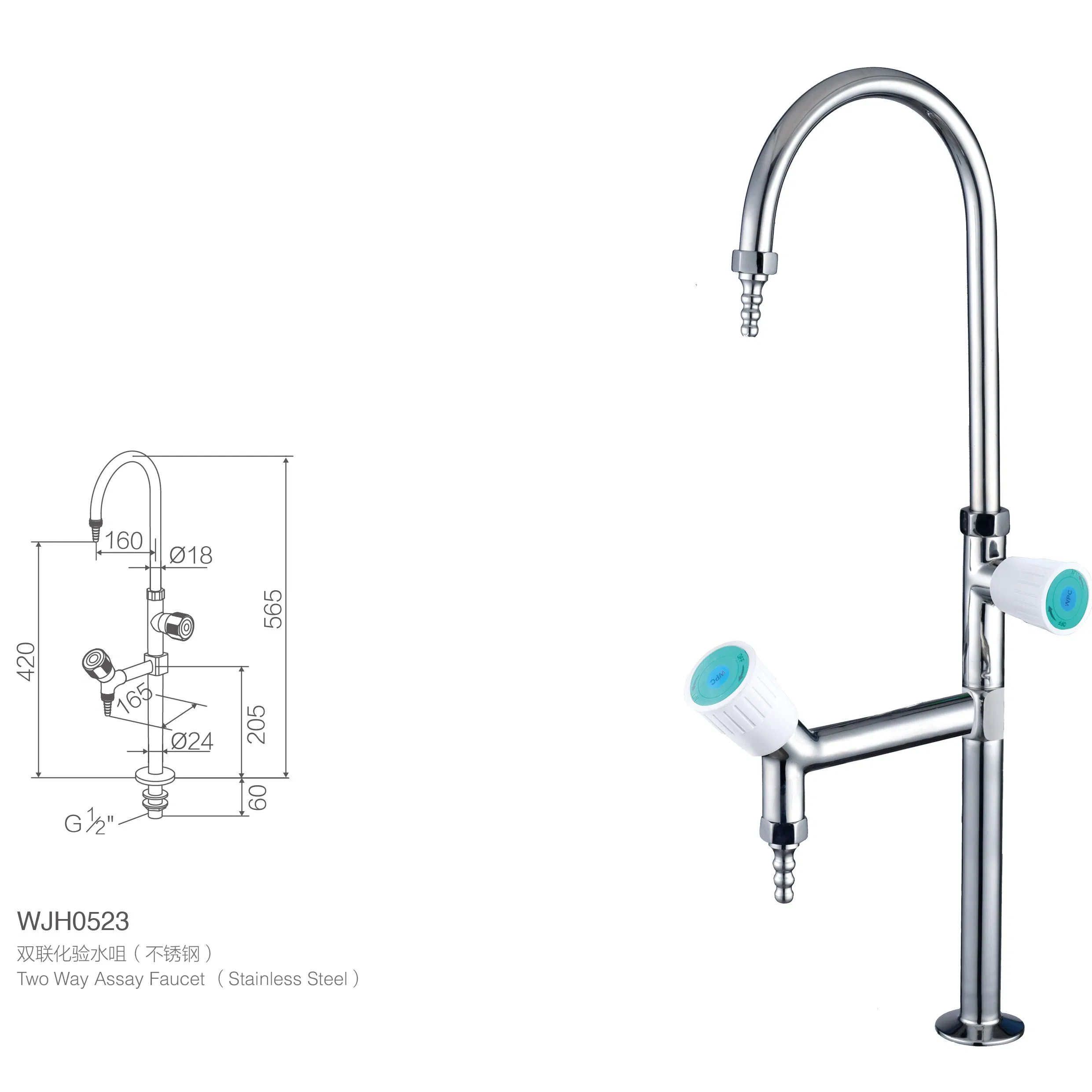 Лабораторный кран водопадный, нержавеющая сталь