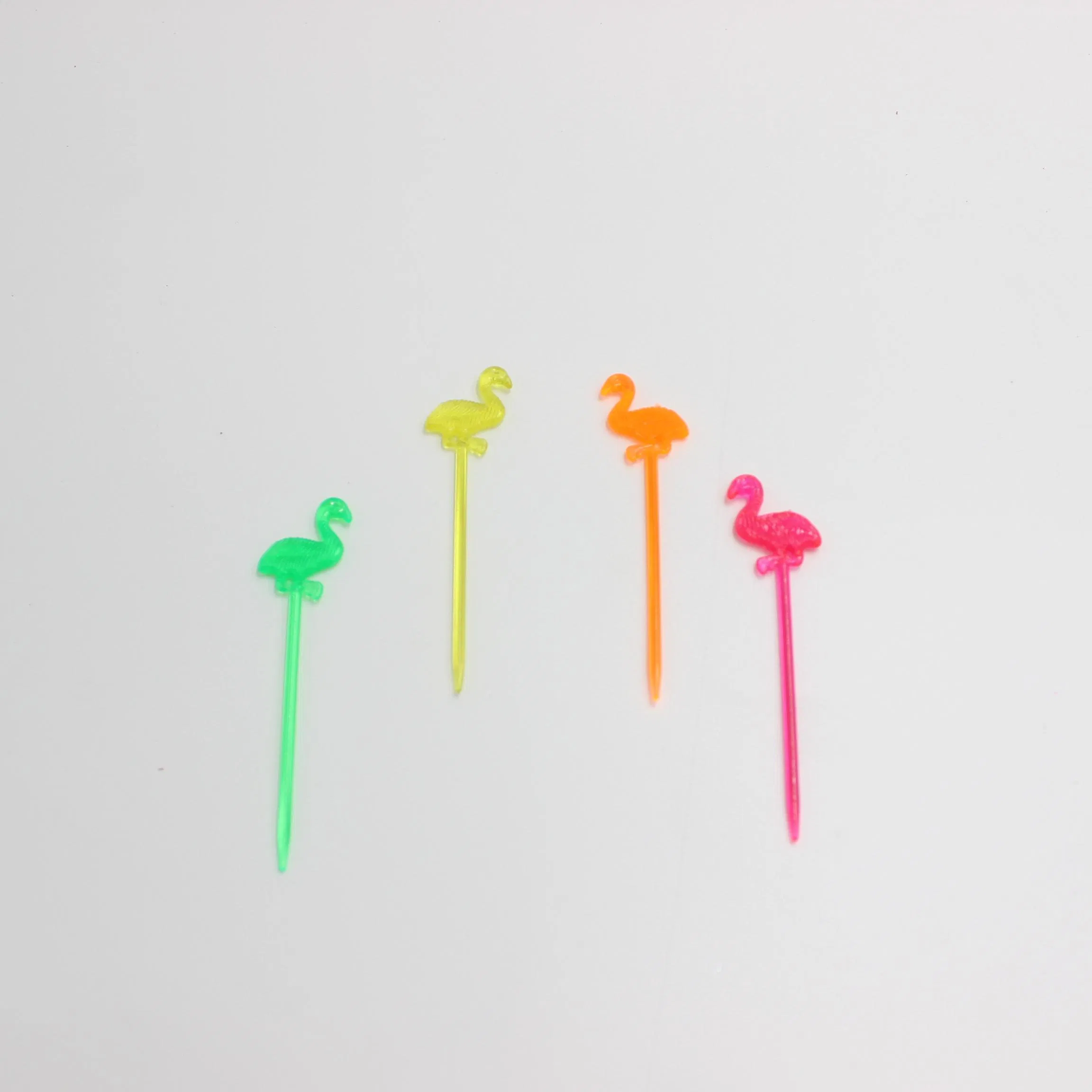 Colorful Disposable Fruit Forks in Fun Flamingo Design