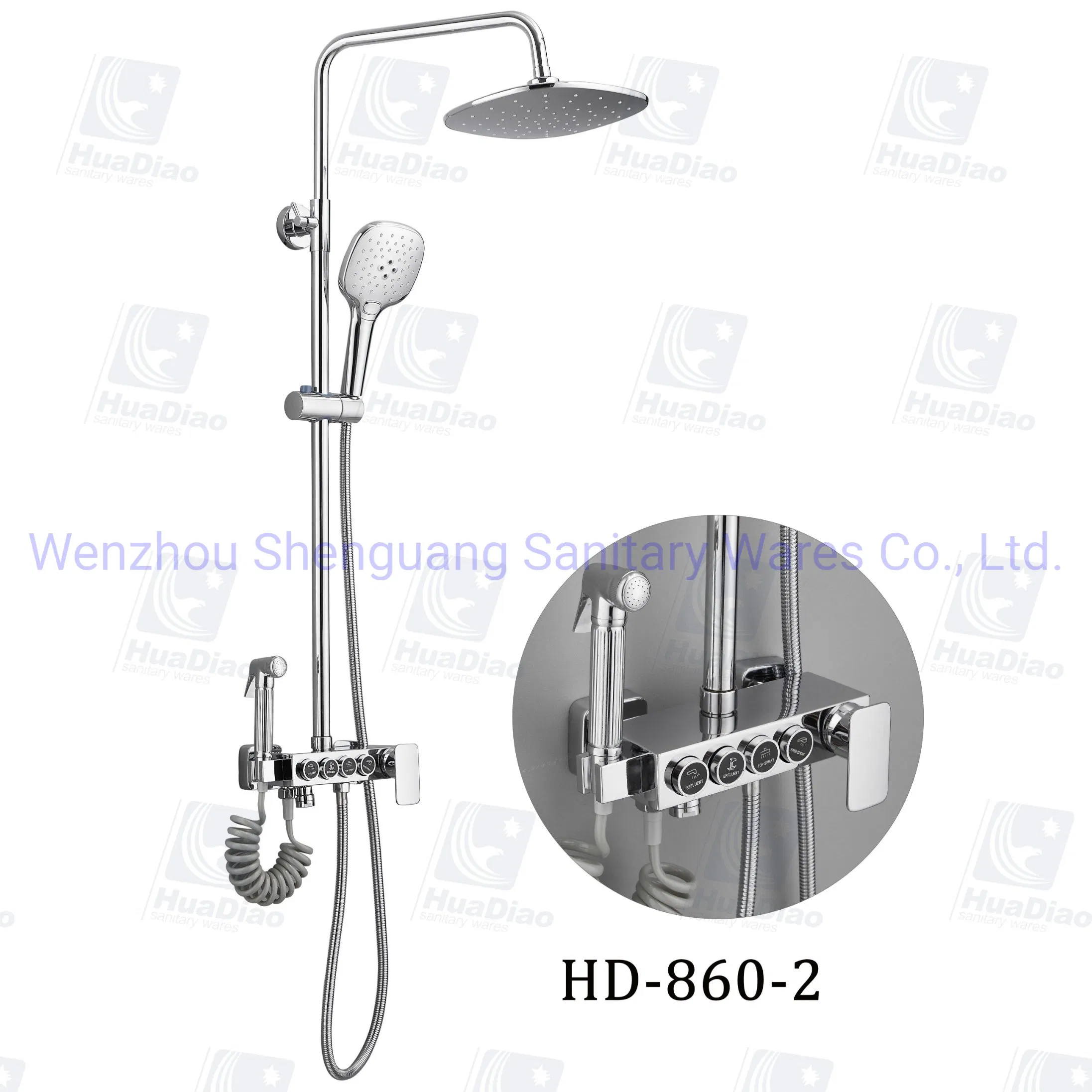 Huadiao Stainless Steel Faucet Shower Set Bathroom Rain Shower Set