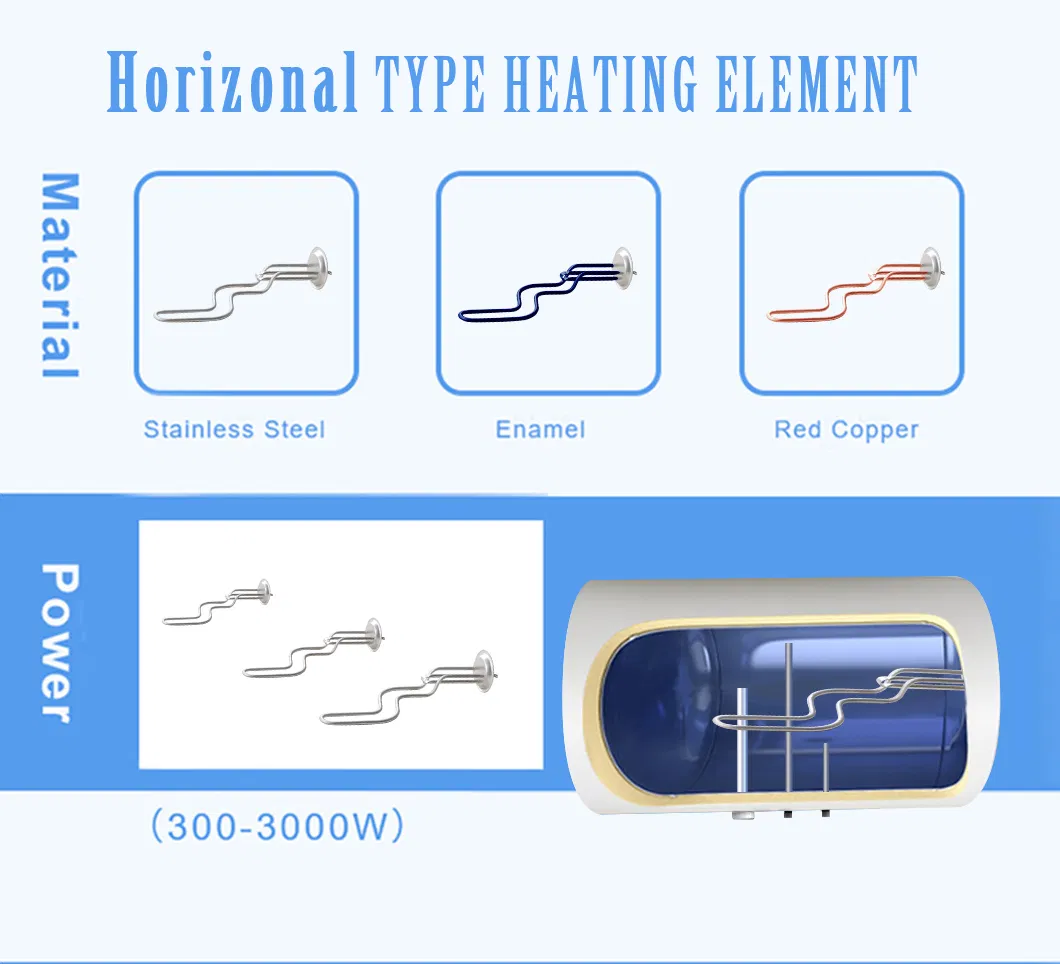 Low MOQ Household Cylinder Enamel Tank Horizonal Electric Water Heater