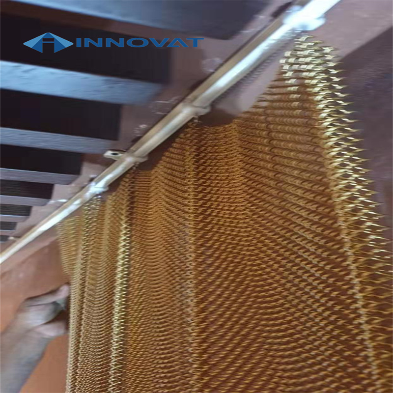 Chain Link Coil Type Metal Mesh Curtain/Window Drapery/Metal Coil Curtain