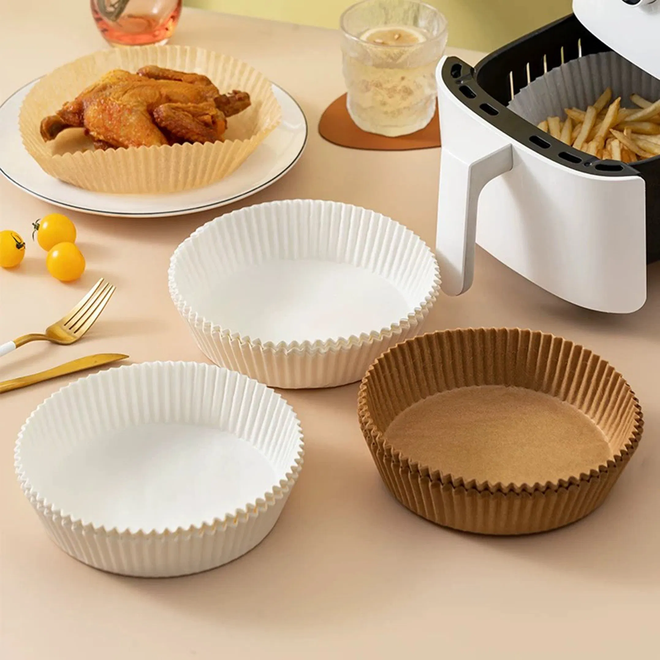 Premium Rectangular Air Fryer Parchment Paper Liners for Easy Cleanup