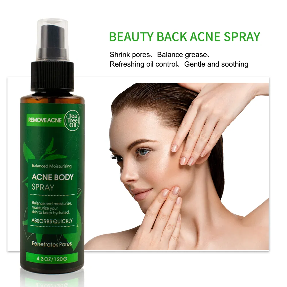 Private Label Tea Tree Oil Extract Treatment Spray Facial Mist Anti-Acne Remover Glowing Whitening Hydrating Face Body Spray