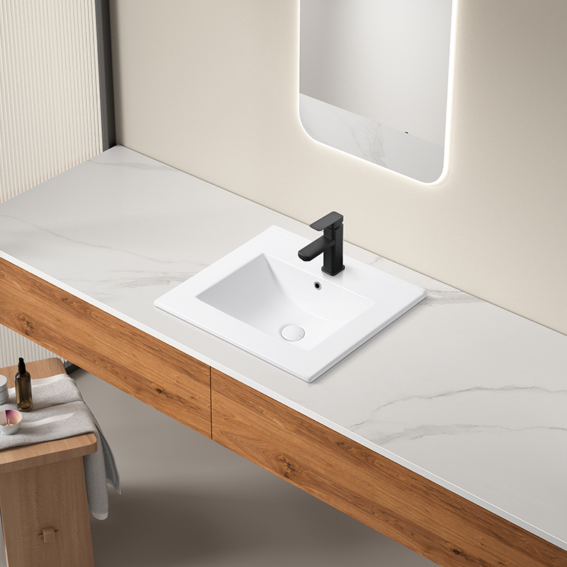 Modern Design Bathroom Ceramic Sanitary Ware 510mm Cabinet Vanity Hand Wash Thin Edge Basin Sink with CE