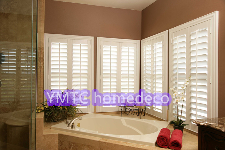 Factory Price Wood and PVC Shutter Interior 89mm Louver Plantation Shutters