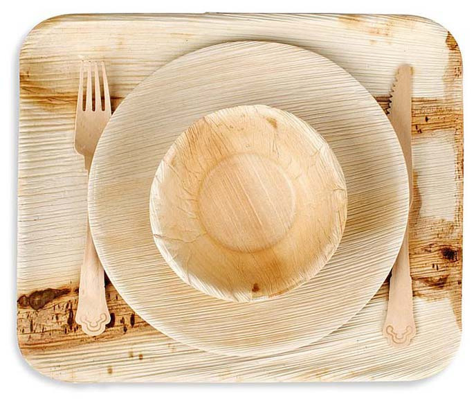 Disposable Square Palm Leaf Plates Compostable Heavy Duty Dinner Plates