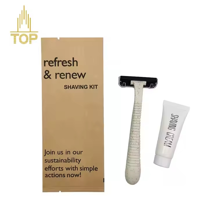 Twin/Triple Blades Disposable Wheat Straw Razor Shaving Kit Hotel Shaving Razor