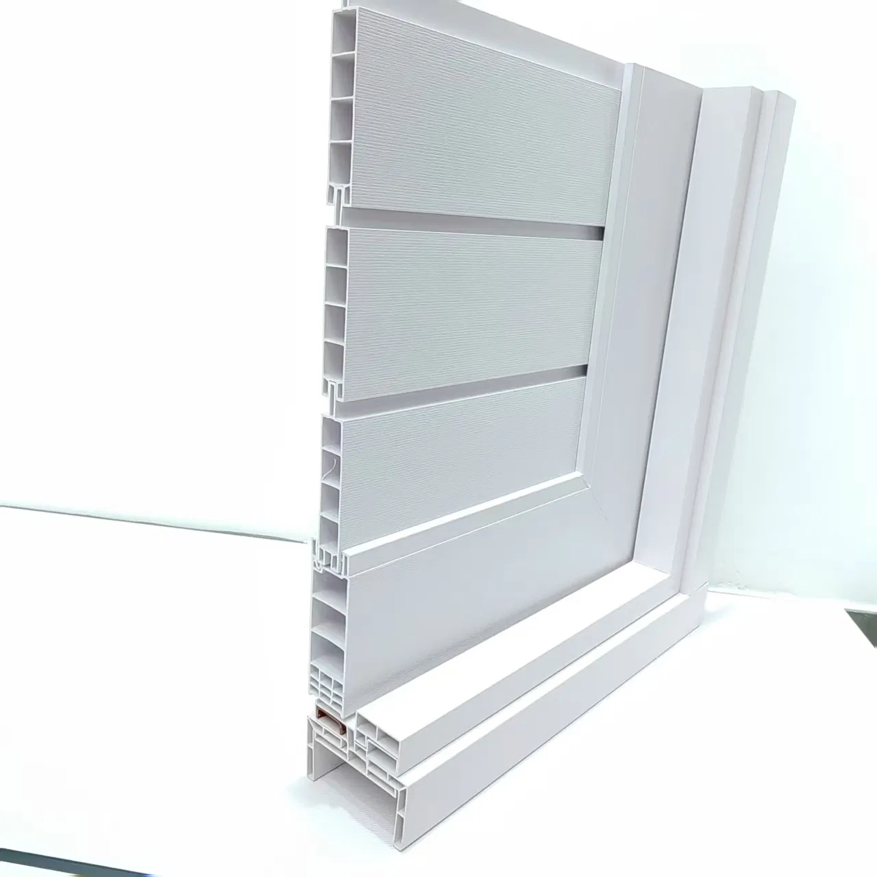 Factory Direct Sales High Quality Customizedpvc Splicing Door with Vertical Glass Slots and Reinforced Side Profiles for Stable Daily Use MDF Wooden Solid Water
