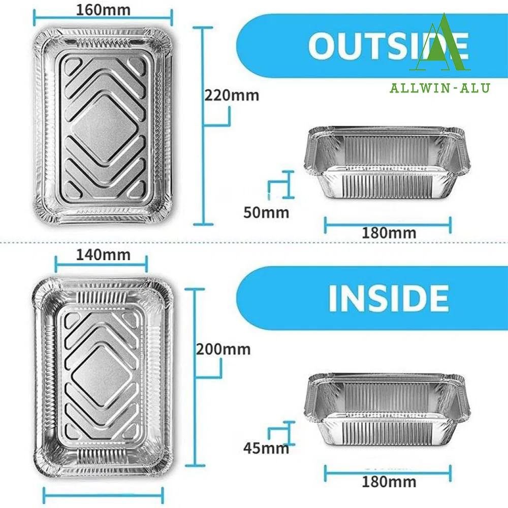 Алюминиевый контейнер с крышкой 2.25lb для еды